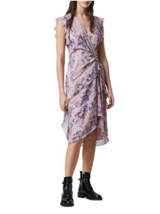 All Saints Dresses & Skirts - AllSaints Lavender Floral Wrap Midi Dress